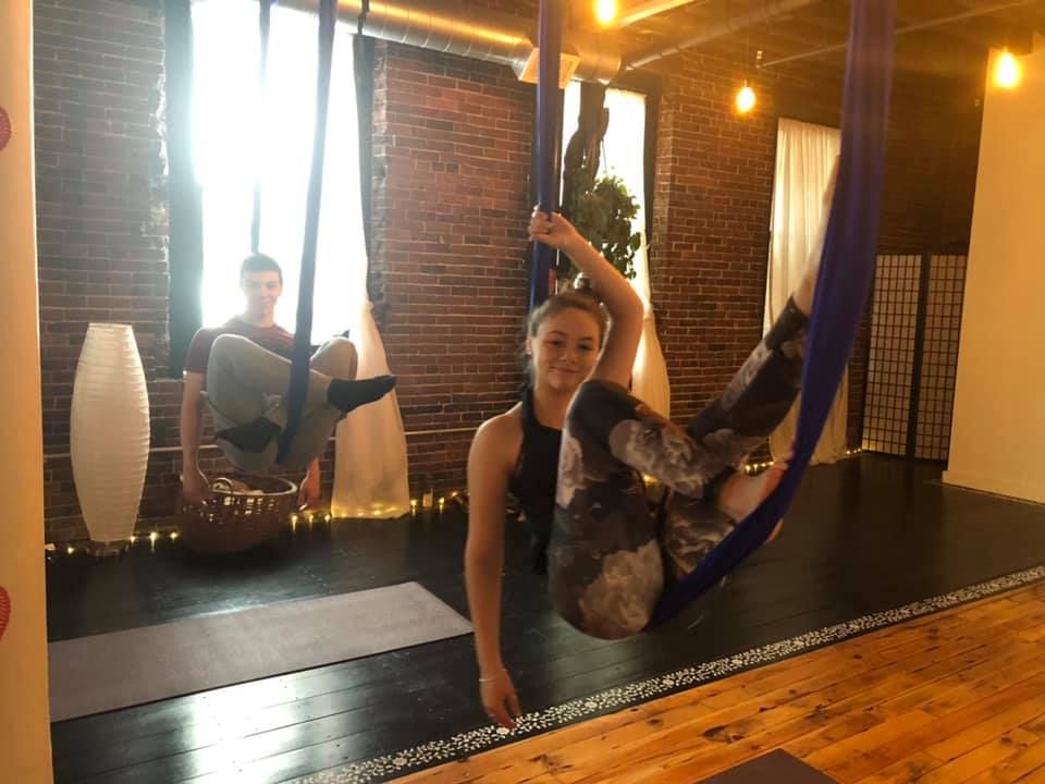 Aerial yoga classes in Portland, Biddeford Brewer, Bar Harbor - Fit Maine